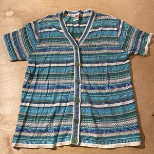 Marisa Canvas Button up Sweater Blouse 2X (EK)